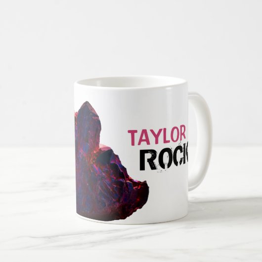 *~* personifizieren NAMENSfelsen lila rosa Kaffeetasse (VorderseiteRechts)