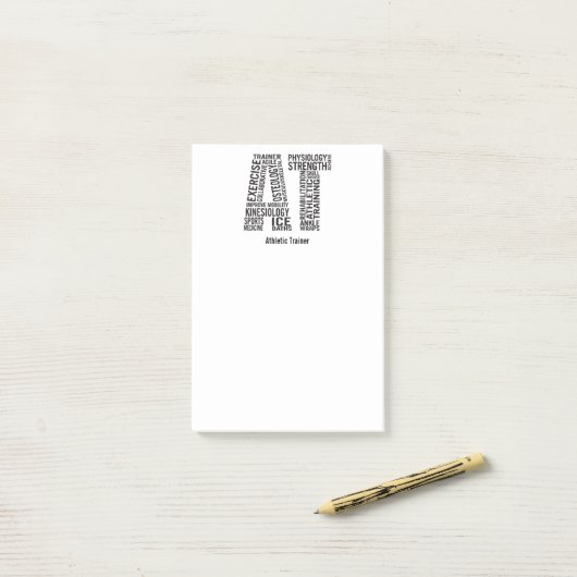 Personifizieren Sie athletischen Namenstrainer AN Post-it Klebezettel (Auf Schreibtisch)