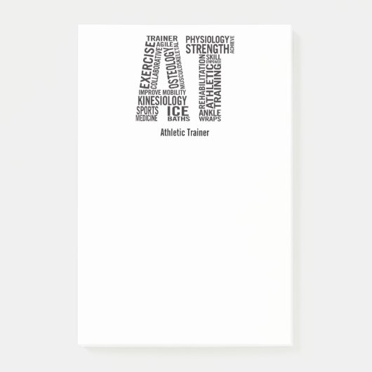 Personifizieren Sie athletischen Namenstrainer AN Post-it Klebezettel (Vorderseite)