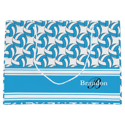 Personifizieren Sie Baby-Blau-Volleybälle Große Geschenktüte (Vorderseite)