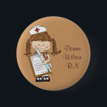 Personifizieren Sie brünette Button<br><div class="desc">Diese entzückenden Einzelteile sind für ein Geschenk für diese Krankenschwester in Ihrem Leben oder für selbst perfekt. Aufmachung einer wunderlichen brünetten behaarten wenig Schönheit mit viel des Raumes, um Ihren Namen oder Text Ihrer Wahl hinzuzufügen. Macht ein großes Geschenk für die Feiertage, Abschluss, die Woche der Krankenschwester oder gerade weil!...</div>