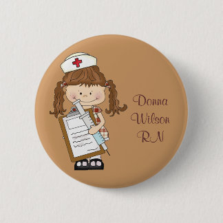 Personifizieren Sie brünette Button