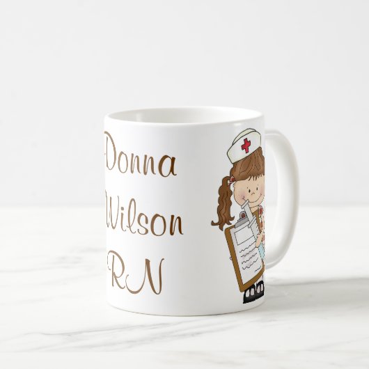 Personifizieren Sie brünette Kaffeetasse (VorderseiteRechts)