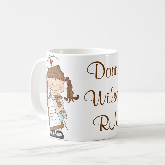 Personifizieren Sie brünette Kaffeetasse (Vorderseite Links)