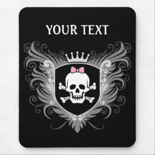 Personifizieren Sie Dame Skull Crest [dunkel] Mousepad