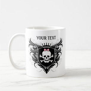 Personifizieren Sie Dame Skull Crest Kaffeetasse