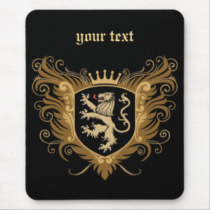 Personifizieren Sie das Löwe-Wappen [dunkel] Mousepad