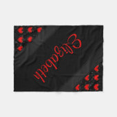Personifizieren Sie das schöne rote schwarze Herz Fleecedecke (Vorderseite (Horizontal))