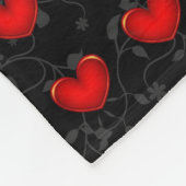 Personifizieren Sie das schöne rote schwarze Herz Fleecedecke (Ecke)
