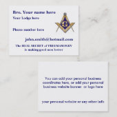 PERSONIFIZIEREN SIE DEN VATERTAG FREIMAURER VISITENKARTE (Vorne/Hinten)