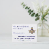 PERSONIFIZIEREN SIE DEN VATERTAG FREIMAURER VISITENKARTE (Stehend Vorderseite)