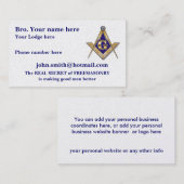 PERSONIFIZIEREN SIE DEN VATERTAG FREIMAURER VISITENKARTE (Vorne/Hinten)