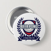 Personifizieren Sie dieses Bier Pong Logo Button (Vorne & Hinten)
