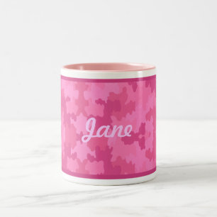 Personifizieren Sie helle rosa Tarnungs-Tasse Zweifarbige Tasse