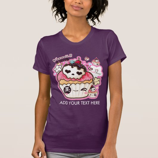 Personifizieren Sie kawaii niedliches Schädel T-Shirt (Vorderseite)