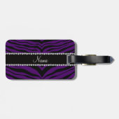 Personifizieren Sie lila Tigernamensstreifen Gepäckanhänger (Rückseite horizontal)