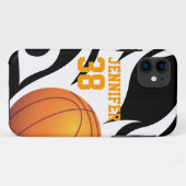 Personifizieren Sie lodernden Basketball B/W Case-Mate iPhone Hülle (Rückseite (Horizontal))
