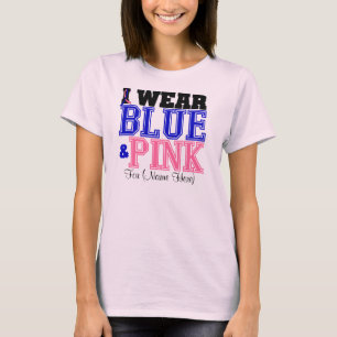 Personifizieren Sie mich tragen blauen u. rosa T-Shirt