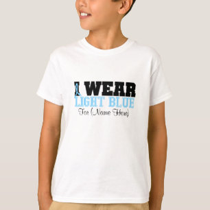 Personifizieren Sie mich tragen hellblauen T-Shirt