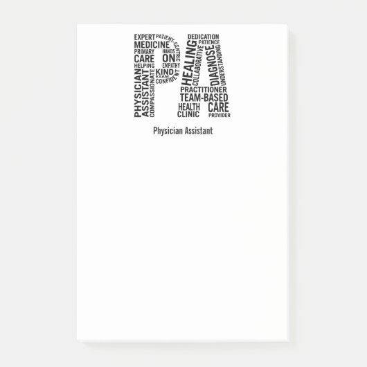 Personifizieren Sie Namensarzt-Assistent PA Post-it Klebezettel (Vorderseite)