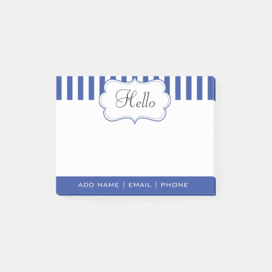 Personifizieren Sie noble elektrische blaue Post-it Klebezettel (Vorderseite)