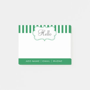 Personifizieren Sie noble Kleeblatt-Grün-Streifen Post-it Klebezettel