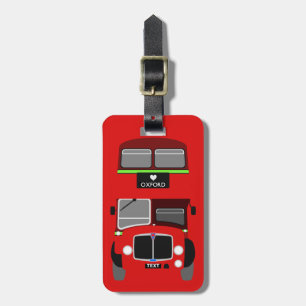 Personifizieren Sie Retro Oxford-Doppeldeckerbus Gepäckanhänger