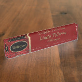 Personifizieren Sie, Rot und Gold-Namensschild Namensplakette (Seite)