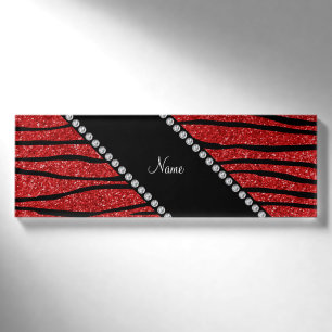 Personifizieren Sie rote Glitter Namenschild