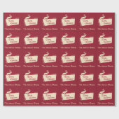 Personifizieren Sie rotes Retro Namensren von Geschenkpapier (Flach)