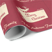 Personifizieren Sie rotes Retro Namensren von Geschenkpapier (Rolleneckpunkt)