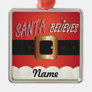 Personifizieren Sie Sankt glaubt Silbernes Ornament