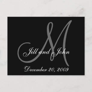 Personifizieren Sie Schwarz-weiße Save the Date Ankündigungspostkarte