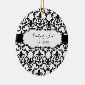 Personifizieren Sie schwarze Damast-Verzierung Keramikornament (Rechts)