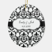 Personifizieren Sie schwarze Damast-Verzierung Keramikornament (Links)