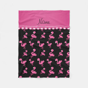 Personifizieren Sie schwarze rosa Namensflamingos Fleecedecke
