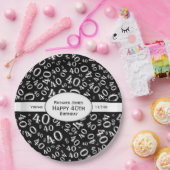 Personifizieren Sie:  Schwarzweiss-40. Pappteller (Party)