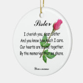 PERSONIFIZIEREN SIE SCHWESTER-VERZIERUNG KERAMIKORNAMENT (Links)