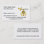 Personifizieren Sie Shriners Visitenkarte (Vorne/Hinten)