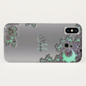 Personifizieren Sie silbernen metallischen Fraktal Case-Mate iPhone Hülle (Rückseite (Horizontal))