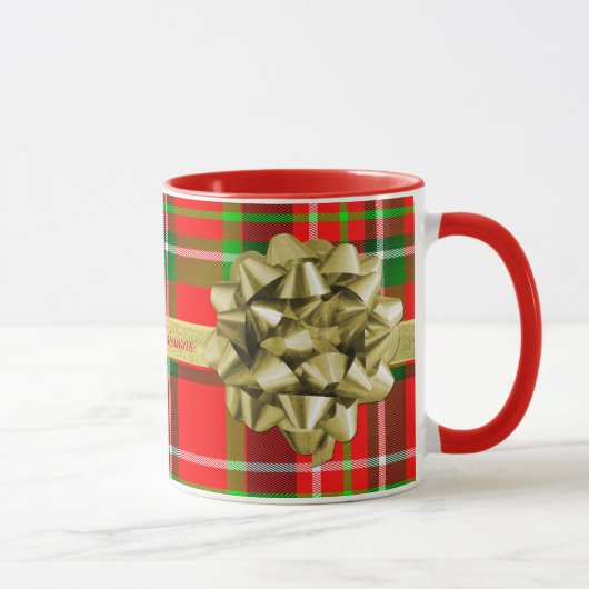 Personifizieren Sie: Tartan-Weihnachtsgeschenk und Tasse (Rechts)
