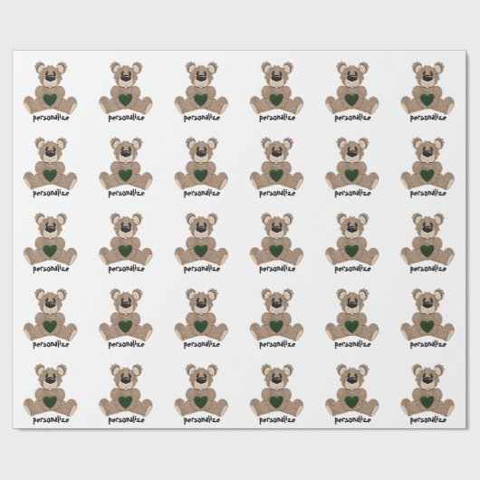 Personifizieren Sie Teddybär-Packpapier Geschenkpapier (Flach)