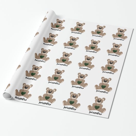 Personifizieren Sie Teddybär-Packpapier Geschenkpapier (Ungerollt)