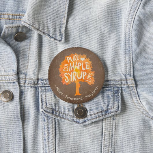 Personifizieren Sie Text auf Ahornsirup-Baum-Knopf Button (Beispiel)