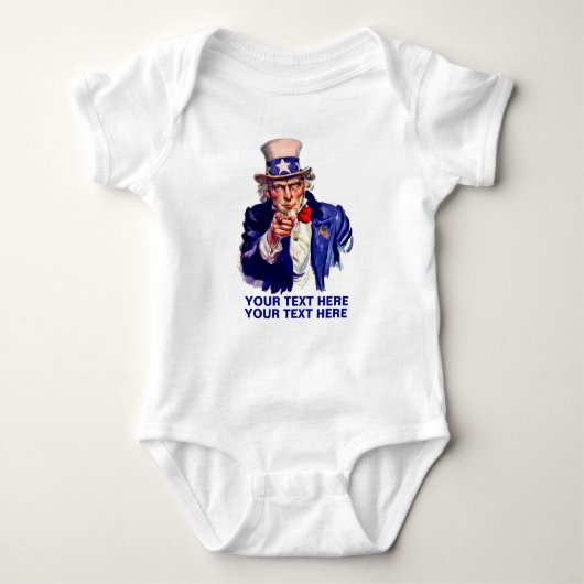 Personifizieren Sie Uncle Sam Baby Strampler (Vorderseite)