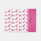 Personifizieren Sie weiße rosa Namensflamingos Fleecedecke (Vorderseite (Horizontal))
