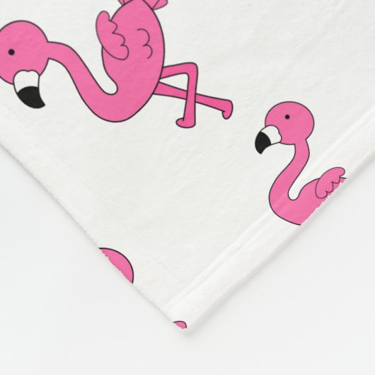 Personifizieren Sie weiße rosa Namensflamingos Fleecedecke (Ecke)