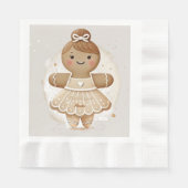 personifizierte Gingerbread Ballerina Napkin Serviette (Vorderseite)