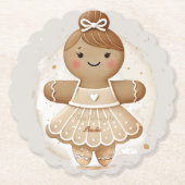 personifizierter Gingerbread Ballerina Untersetzer (Vorderseite)