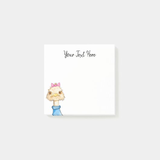 Personifiziertes lustiges Vogel-Zeichnen Post-it Klebezettel (Vorderseite)